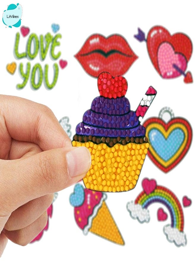 LitVibes DIY Diamond Painting 5D Stickers,Mosaic Diamond Stickers Art and Craft kit for Kids & Children - (Cute Designs) - Image 3